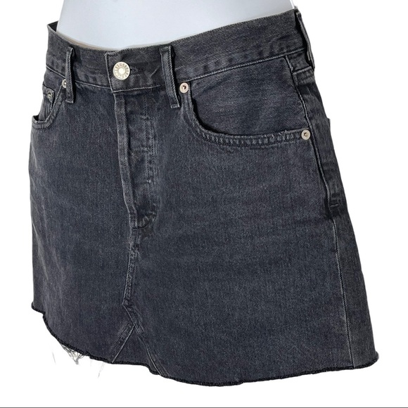 Agolde Quinn Revolve High Rise Button Fly Denim Mini Skirt - Picture 5 of 16